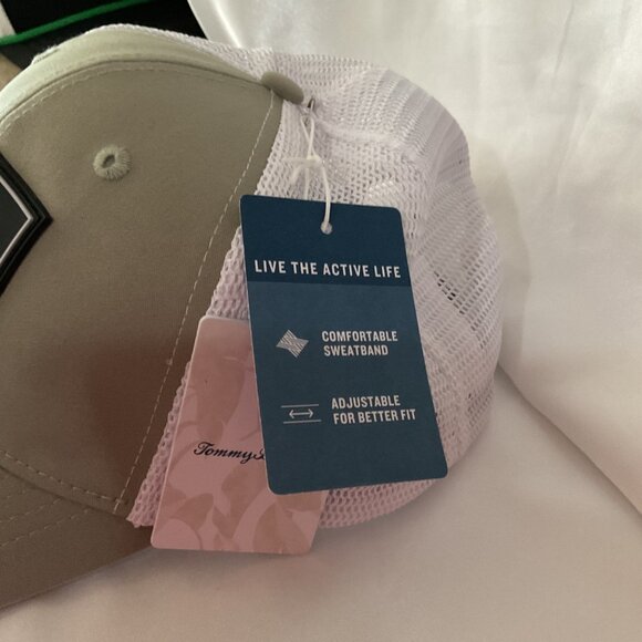 Tommy Bahama Mens Olive & White Mesh Trucker Hat With Marlin Logo Adjustable Fit - Picture 2 of 6
